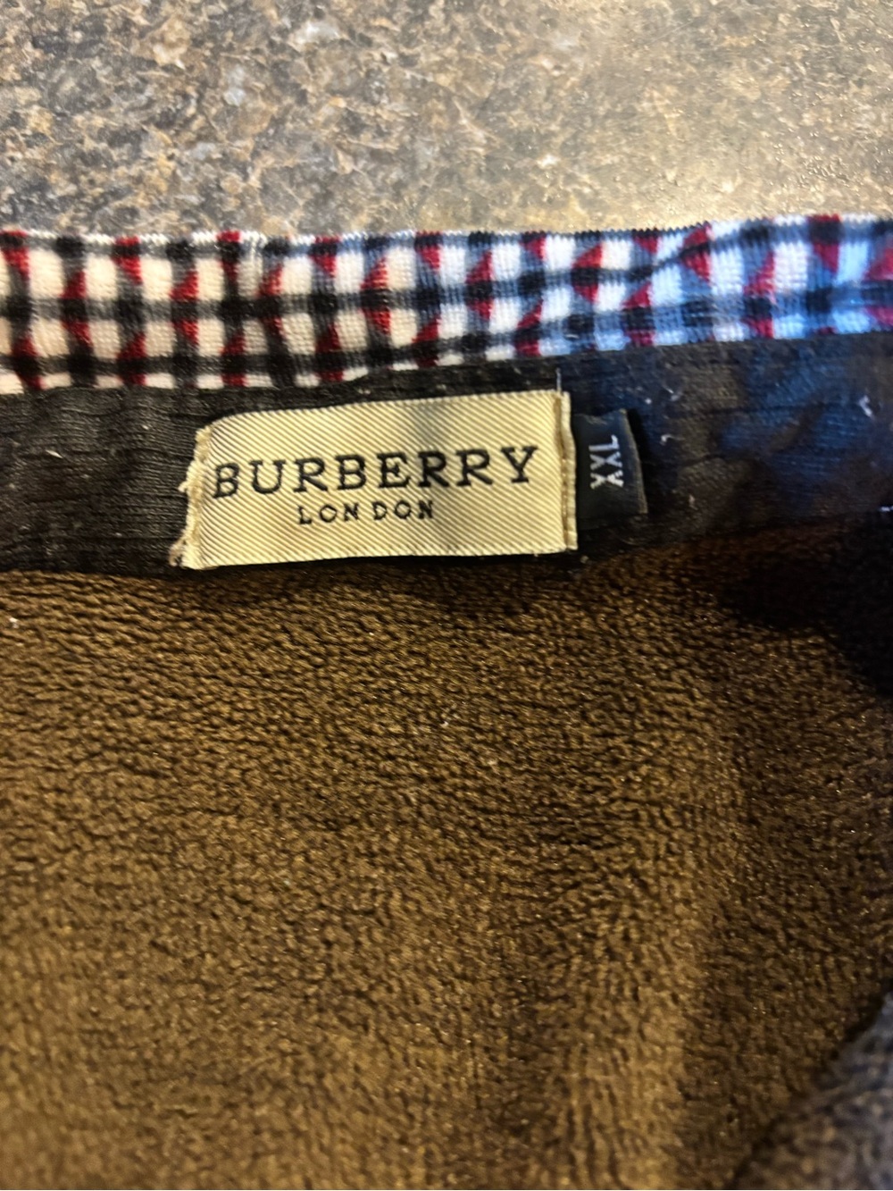 Burberry Burgundy and Gray Patterned V-Neck Sweater (Read Description) - Picture 2 of 4